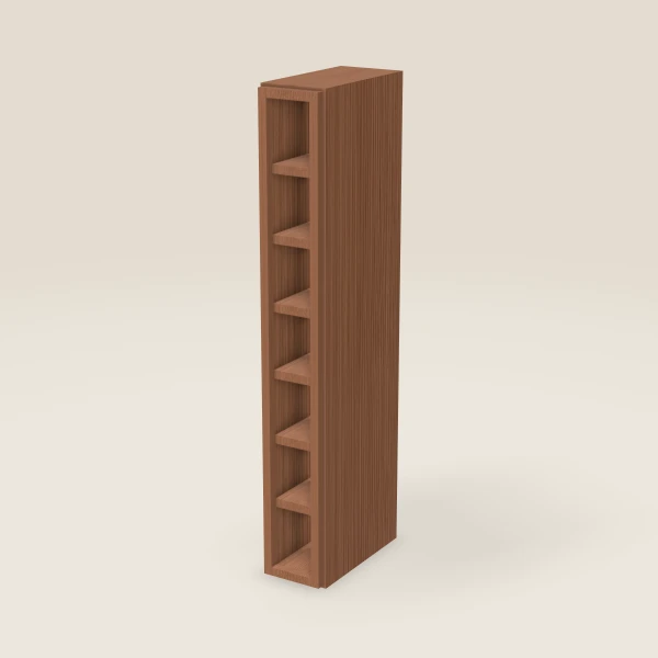 6" Wall Cube — 42" High, 7 Cubes — Woodland Brown, 3D picture