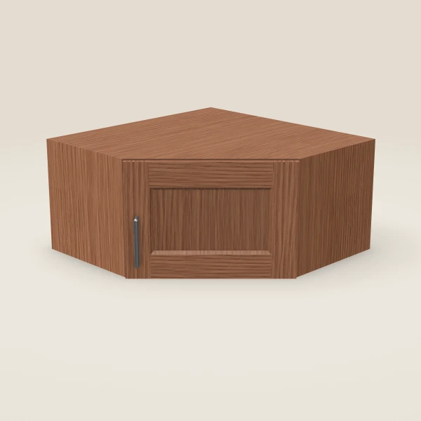 24" Wall Diagonal Corner — 12" High — Woodland Brown, 3D picture