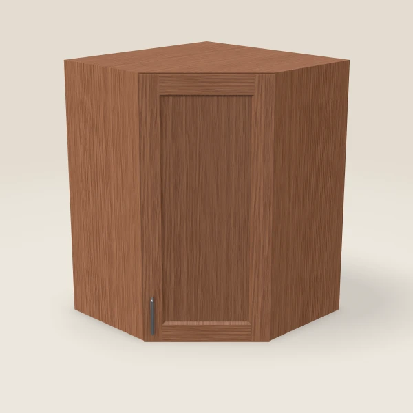 27" Wall Diagonal Corner — 36" High, 15" Deep — Woodland Brown, 3D picture