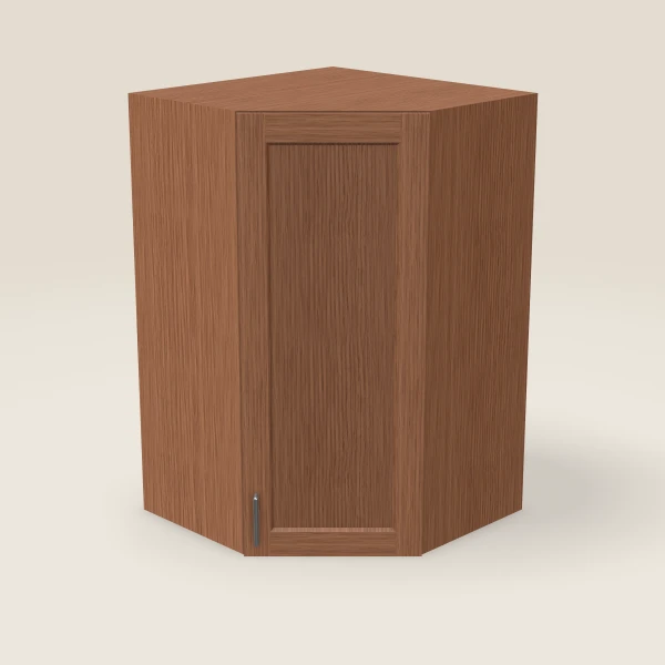 27" Wall Diagonal Corner — 42" High, 15" Deep — Woodland Brown, 3D picture