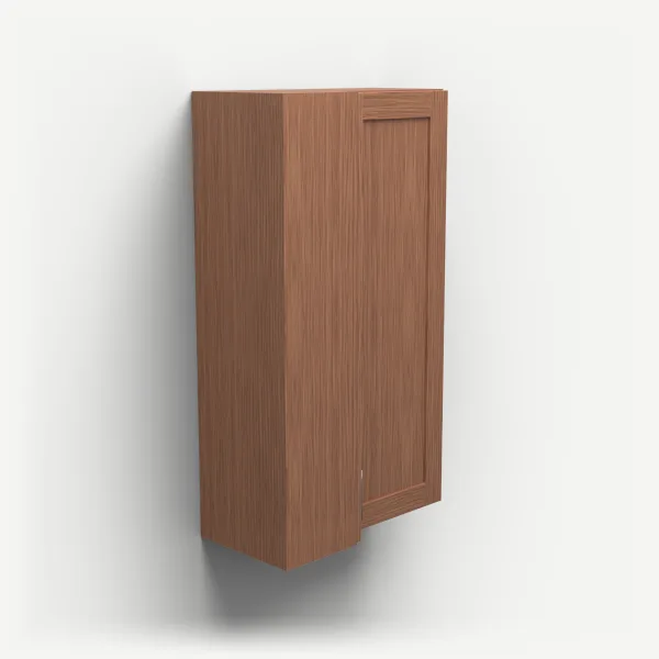 24" Wall Corner Cabinet, Bi-Fold Door — 42" High — Woodland Brown, 3D picture