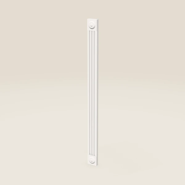 3" Fluted Wall Filler with Rosettes — 42" High — Ice White, 3D picture