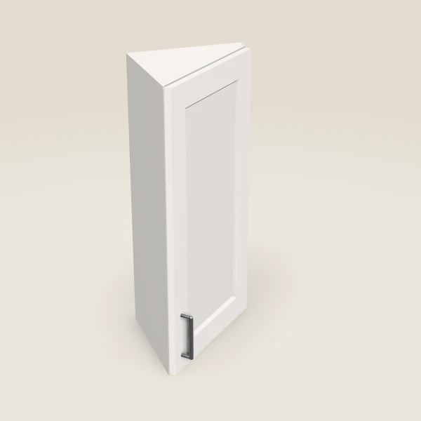 12" Wall End Angle Cabinet — 30" High — Ice White, 3D picture