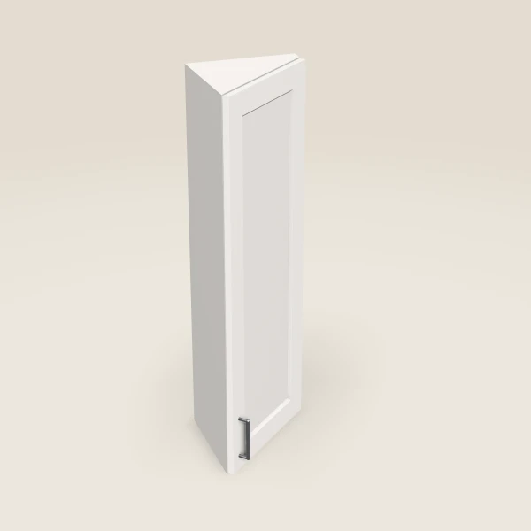 12" Wall End Angle Cabinet — 42" High — Ice White, 3D picture