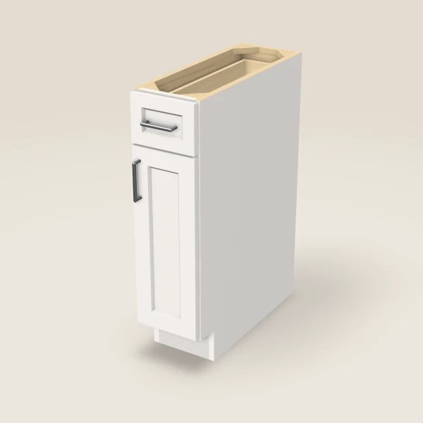 9" Base Cabinet — Ice White, 3D picture