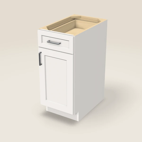 15" Base Cabinet — Ice White, 3D picture