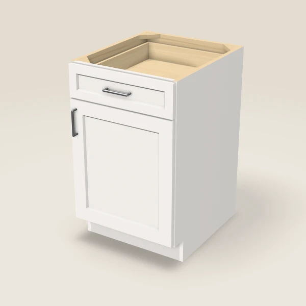 21" Base Cabinet — Ice White, 3D picture