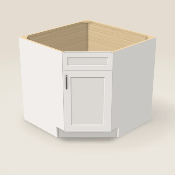 Diagonal Corner Sink Base — 36" — Ice White, 3D picture
