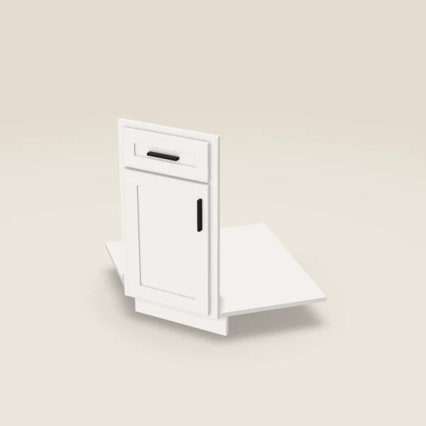 Diagonal Corner Sink Front Kit — 36", Not a Cabinet — Ice White, 3D picture