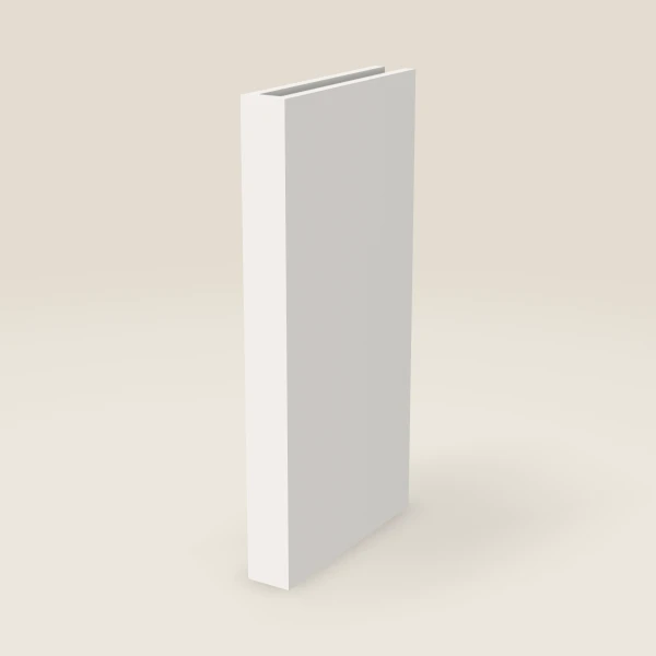 3" Boxed Column, Wall — 30" High, 15" Deep — Ice White, 3D picture
