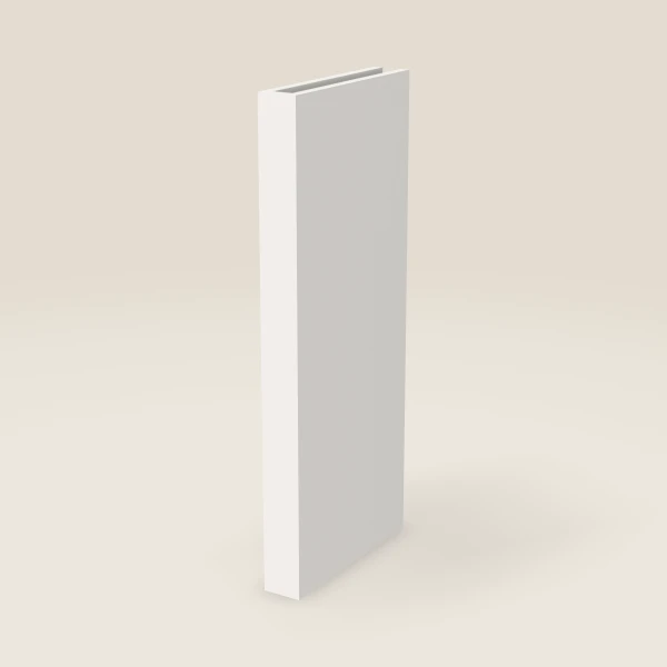 3" Boxed Column, Wall — 36" High, 15" Deep — Ice White, 3D picture