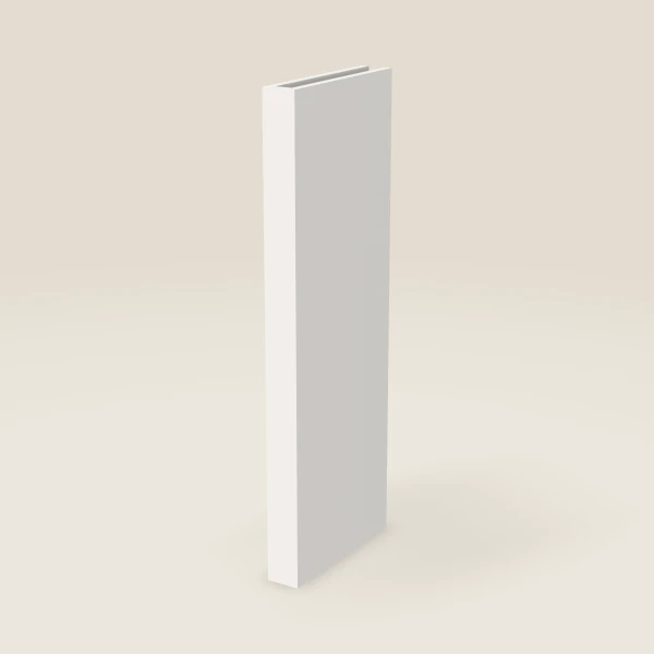 3" Boxed Column, Wall — 42" High, 15" Deep — Ice White, 3D picture