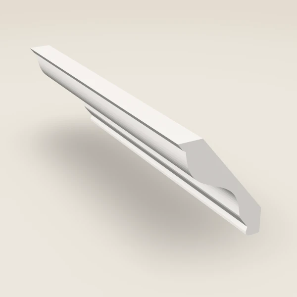 H-Profile Crown Molding — 4" × 96" — Ice White, 3D picture
