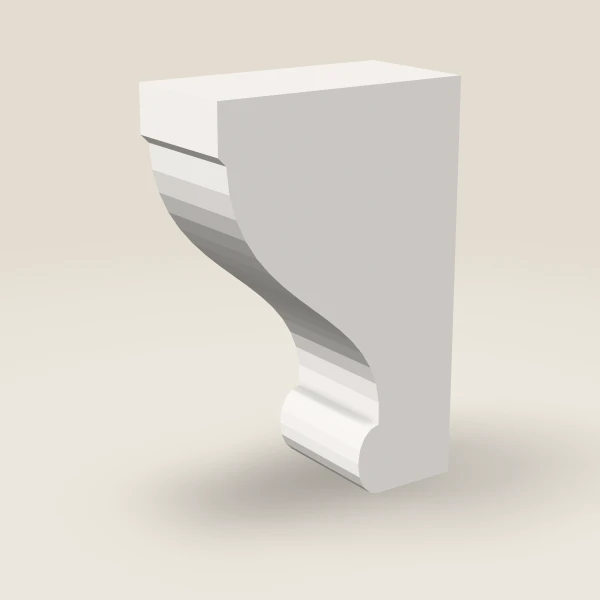 Corbel 57 — 3" × 9" — Ice White, 3D picture