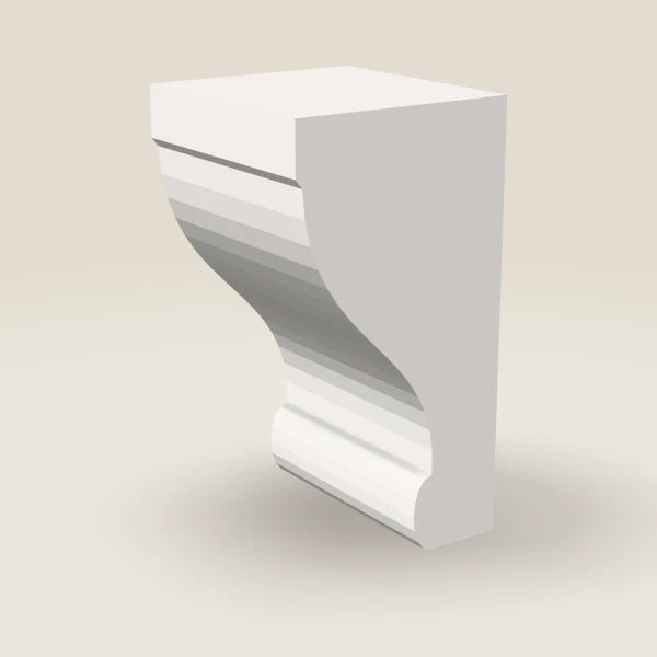 Corbel 75S — 3¾" × 6½" — Ice White, 3D picture