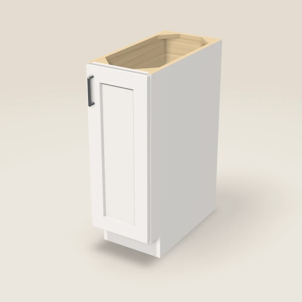 12" Full Height Base Cabinet — Ice White, 3D picture