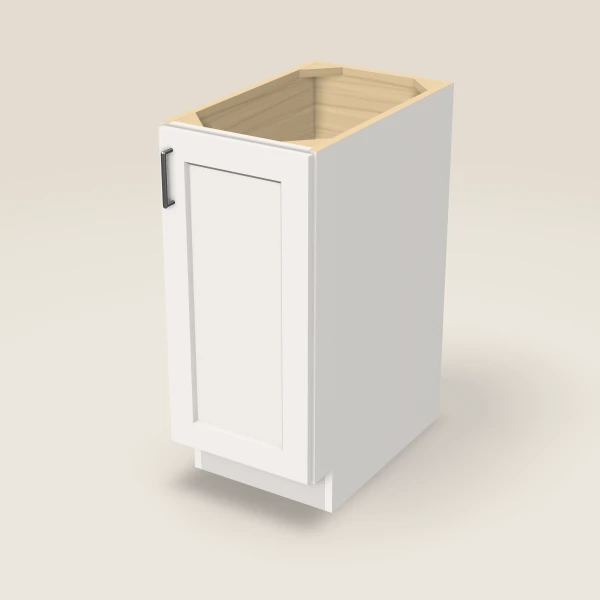 15" Full Height Base Cabinet — Ice White, 3D picture