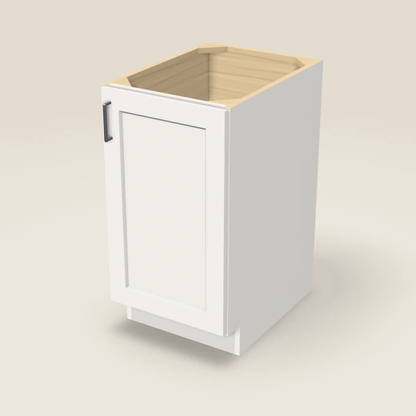 18" Full Height Base Cabinet — Ice White, 3D picture