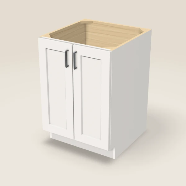 24" Full Height Base Cabinet — Double Door — Ice White, 3D picture