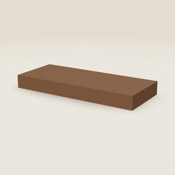24" Floating Shelf, Brown — Ice White, 3D picture