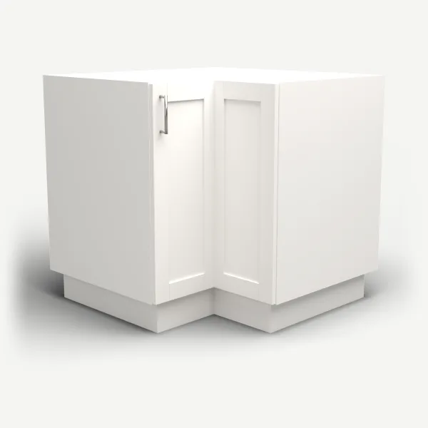 Easy Reach Corner Cabinet, Bi-Fold Door — 36" — Ice White, 3D picture