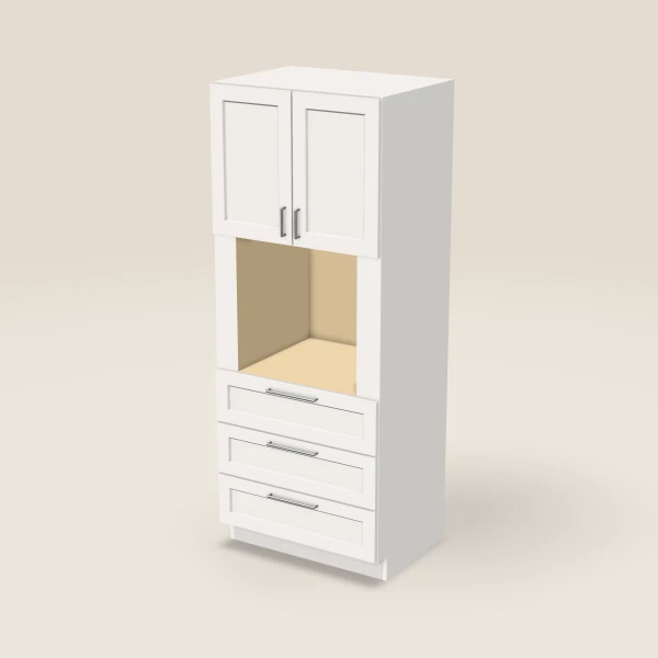 33" Oven Cabinet — 84" High — Ice White, 3D picture