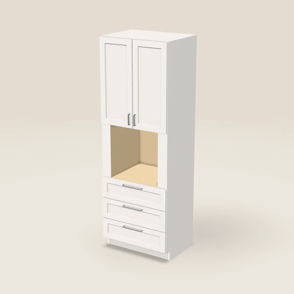 33" Oven Cabinet — 96" High — Ice White, 3D picture