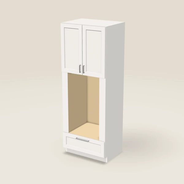 33" Oven Cabinet with Microwave Opening — 90" High, 3D picture