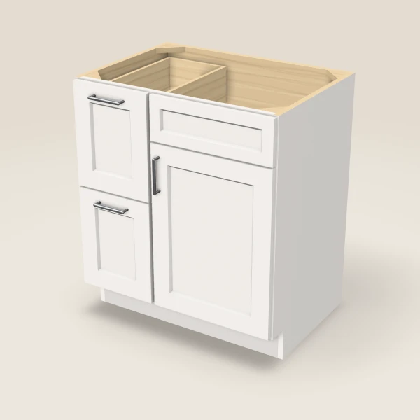 30" Vanity with Drawers Left, 3D picture