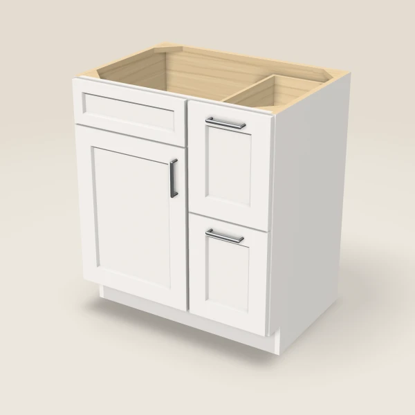 30" Vanity with Drawers Right, 3D picture