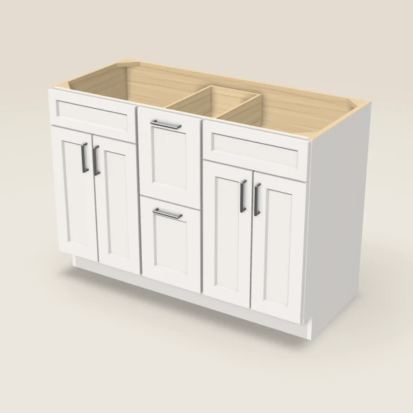 48" Vanity with Drawers Both Sides, 3D picture