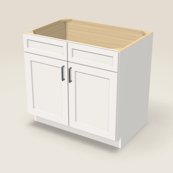 36" Sink Base — Double Door — Ice White, 3D picture