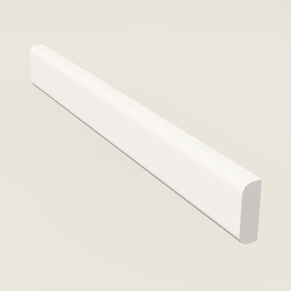 Bull Nose Scribe Molding — 8' — Ice White, 3D picture