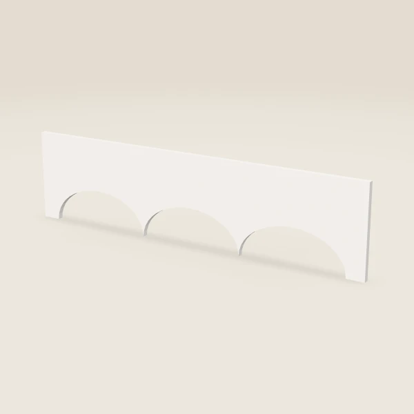 48" Scalloped Valance — 12" to 8" High — Ice White, 3D picture