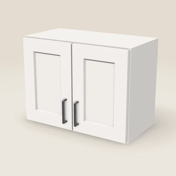 24" Wall Cabinet — 18" High, Double Door — Ice White, 3D picture