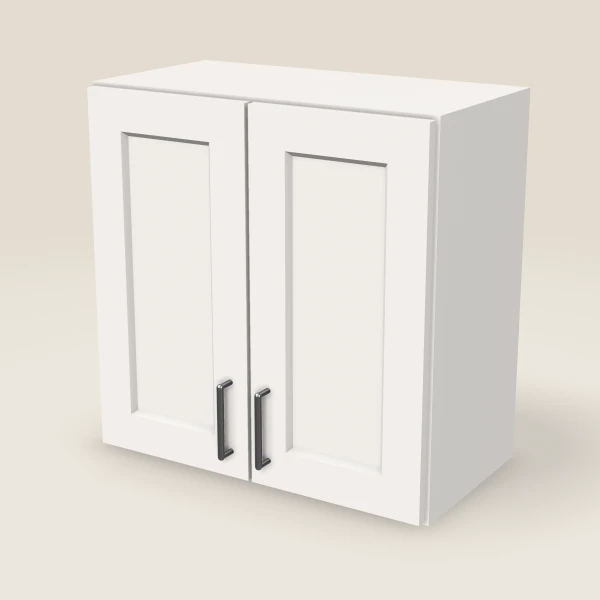 24" Wall Cabinet — 24" High, Double Door — Ice White, 3D picture
