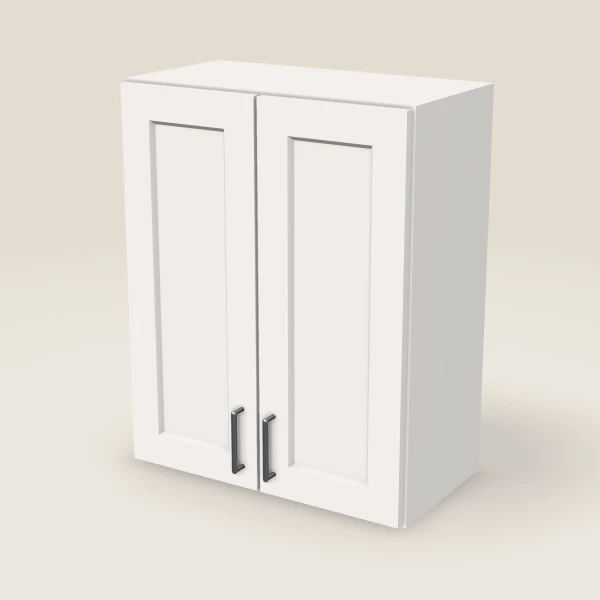 24" Wall Cabinet — 30" High, Double Door — Ice White, 3D picture