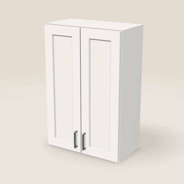 24" Wall Cabinet — 36" High, Double Door — Ice White, 3D picture
