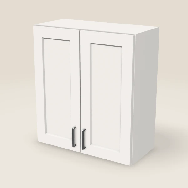 27" Wall Cabinet — 30" High, Double Door — Ice White, 3D picture