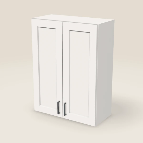 27" Wall Cabinet — 36" High, Double Door — Ice White, 3D picture