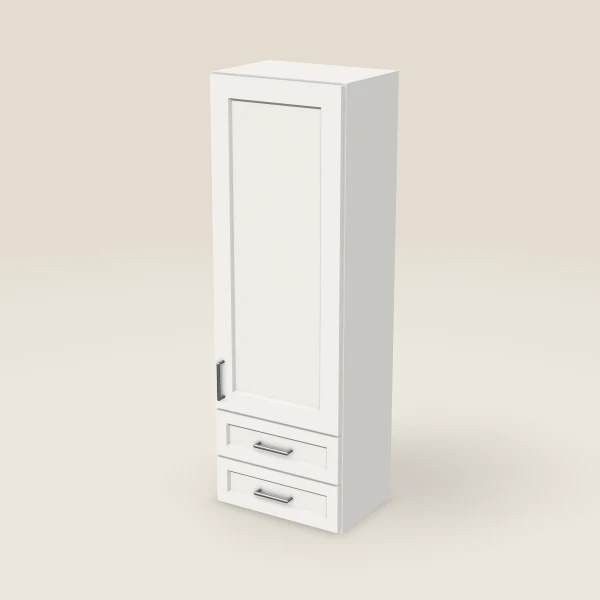 18" Wall Cabinet with 2 Drawers — 54" High, 3D picture