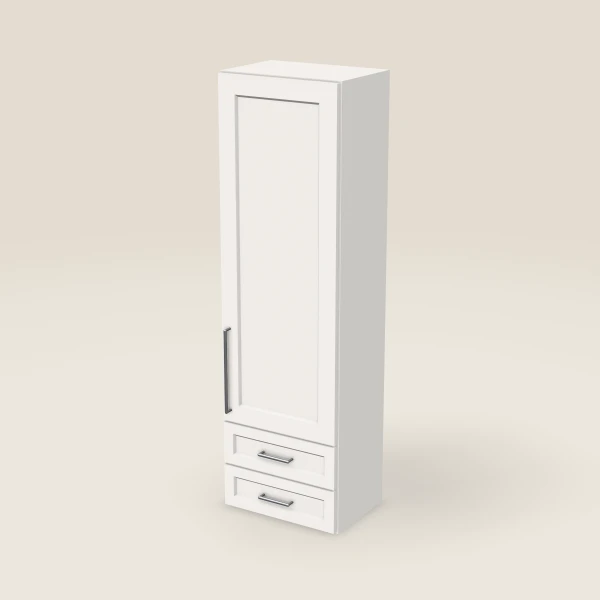 18" Wall Cabinet with 2 Drawers — 60" High, 3D picture