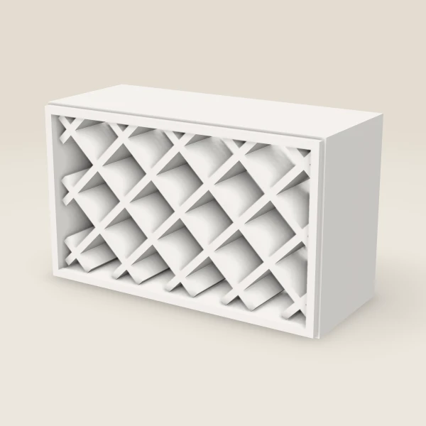 30" Wine Rack Wall Cabinet — 18" High — Ice White, 3D picture