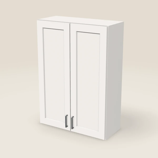 30" Wall Cabinet — 42" High, Double Door — Ice White, 3D picture