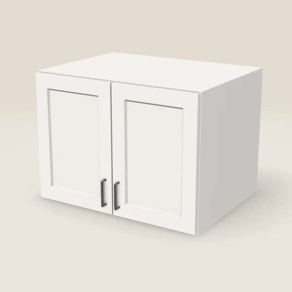 33" Wall Cabinet — 24" High, 24" Deep, Double Door — Ice White, 3D picture