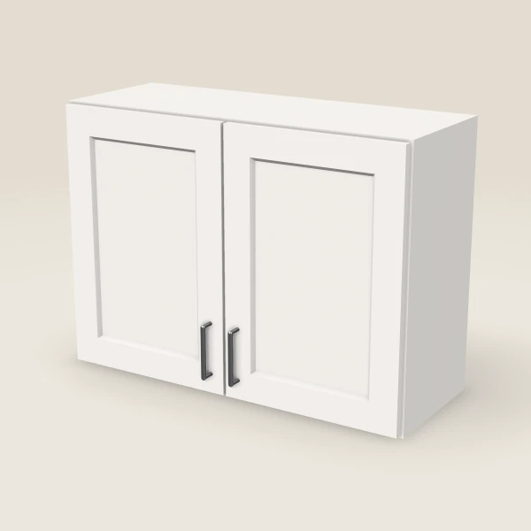33" Wall Cabinet — 24" High, Double Door — Ice White, 3D picture
