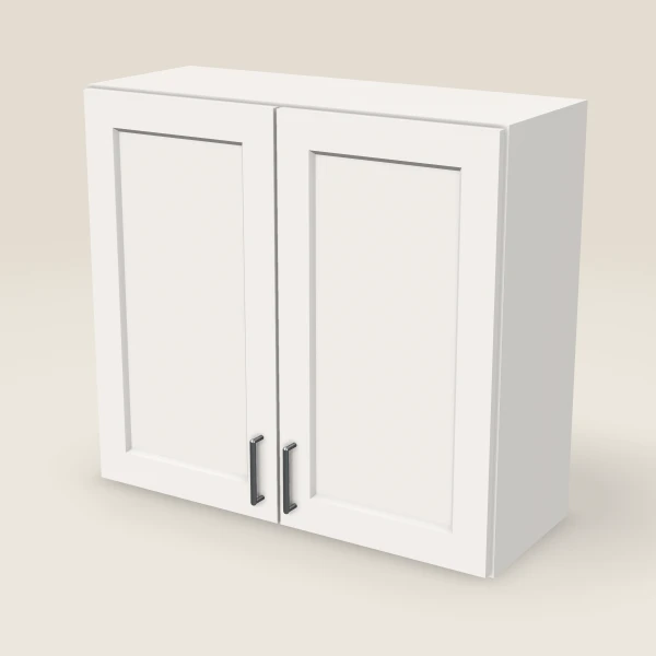 33" Wall Cabinet — 30" High, Double Door — Ice White, 3D picture