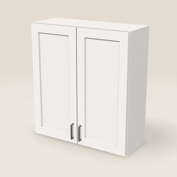 33" Wall Cabinet — 36" High, Double Door — Ice White, 3D picture