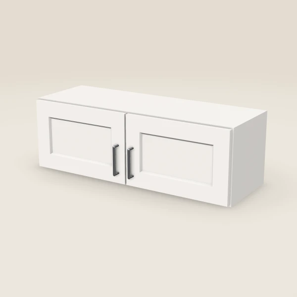36" Wall Cabinet — 12" High, Double Door — Ice White, 3D picture
