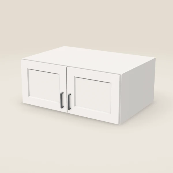 36" Wall Cabinet — 15" High, 24" Deep, Double Door — Ice White, 3D picture